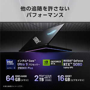 ASUS ノートパソコン ROG Strix SCAR 18 オフブラック G835LWG-U9R5080-イメージ4