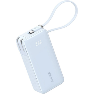 Anker Power Bank (10000mAh, Fusion, Built-In USB-C ケーブル) ブルー A1637N31-イメージ1