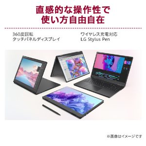 LG Electronics Japan ノートパソコン LG gram Pro 2in1 16 オブシディアンブラック 16T90TP-GA78J-イメージ4