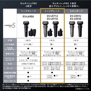 パナソニック シェーバー ラムダッシュ PRO5枚刃 マットブラック ES-L571D-K-イメージ11