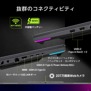 ASUS ノートパソコン ROG Strix G16 エクリプスグレー G614FR-R9X3D5070TI300-イメージ9